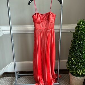 Elegant modern silk coral gown
